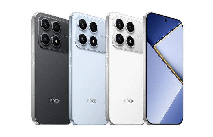 The Xiaomi Poco X8s in its three launch colours.