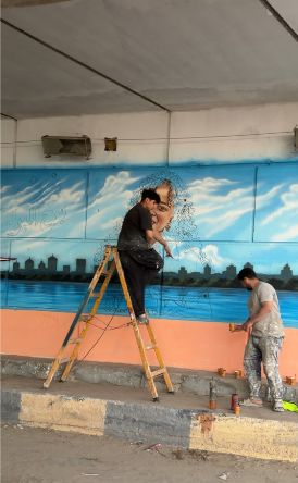 رسم جدارية لميار