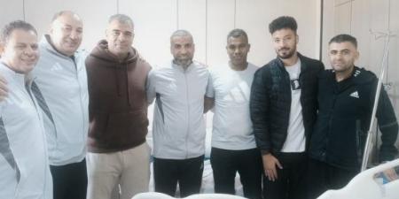 حمزة الجمل ومحمد حمص يزوران جمعة مشهور فى المستشفى :اليوم السابع