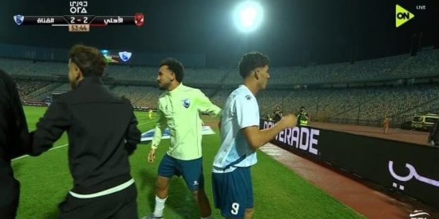 حازم أبو سنة يسجل هدف التعادل للقناة أمام الأهلي في الدقيقة 54
