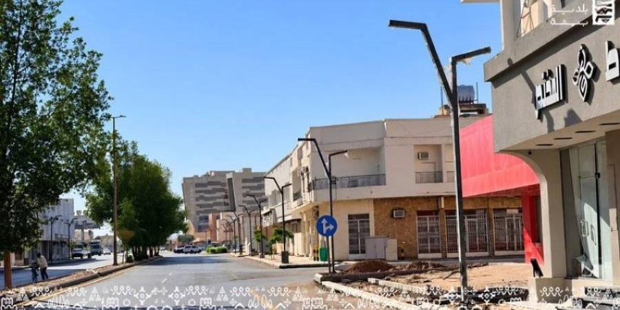 بلدية بيشة تركيب اعمادة إلانارة الديكورية بطريق الملك فيصل