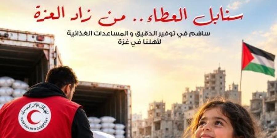 الهلال الأحمر المصري يطلق حملة لتجهيز دقيق وسلال غذائية لغزة
