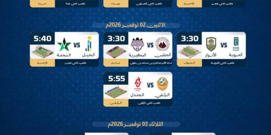 غدا الأحد...دوري الأولى يدخل جولته العاشرة.. المقدمة تشتعل والملاحقة مستمرة
